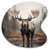 Brown Moose Monochrome Sands - Asymmetric Metal Wall Art