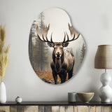 Brown Moose Monochrome Sands - Asymmetric Metal Wall Art