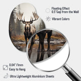 Brown Moose Monochrome Sands - Asymmetric Metal Wall Art