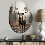 Brown Moose Monochrome Sands - Asymmetric Metal Wall Art