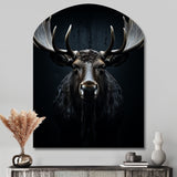 Black White Moose Vibrant Contrast II - Asymmetric Metal Wall Art