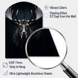 Black White Moose Vibrant Contrast II - Asymmetric Metal Wall Art