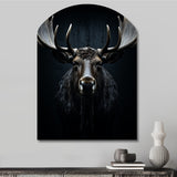 Black White Moose Vibrant Contrast II - Asymmetric Metal Wall Art