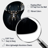 Black White Moose Vibrant Contrast II - Asymmetric Metal Wall Art