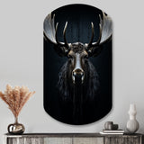 Black White Moose Vibrant Contrast II - Asymmetric Metal Wall Art