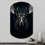 Black White Moose Vibrant Contrast II - Asymmetric Metal Wall Art