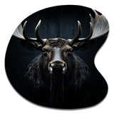 Black White Moose Vibrant Contrast II - Asymmetric Metal Wall Art