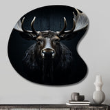 Black White Moose Vibrant Contrast II - Asymmetric Metal Wall Art