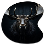 Black White Moose Vibrant Contrast II - Asymmetric Metal Wall Art