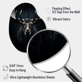 Black White Moose Vibrant Contrast II - Asymmetric Metal Wall Art