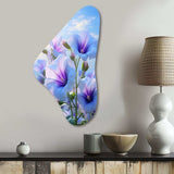 Purple Green Morning Glory Morning Glory - Asymmetric Metal Wall Art