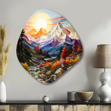 Colorful Mountains Sharp Peaks I - Asymmetric Metal Wall Art