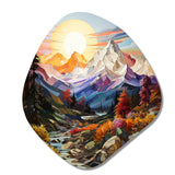 Colorful Mountains Sharp Peaks I - Asymmetric Metal Wall Art