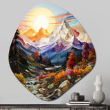 Colorful Mountains Sharp Peaks I - Asymmetric Metal Wall Art