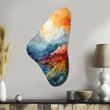 Colorful Mountains Sharp Peaks III - Asymmetric Metal Wall Art