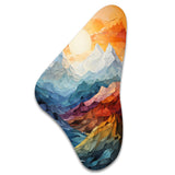 Colorful Mountains Sharp Peaks III - Asymmetric Metal Wall Art