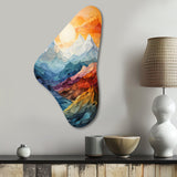 Colorful Mountains Sharp Peaks III - Asymmetric Metal Wall Art