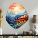 Colorful Mountains Sharp Peaks III - Asymmetric Metal Wall Art