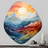 Colorful Mountains Sharp Peaks III - Asymmetric Metal Wall Art