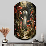 Mushroom The Secret Garden - Asymmetric Metal Wall Art