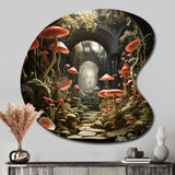 Mushroom The Secret Garden - Asymmetric Metal Wall Art