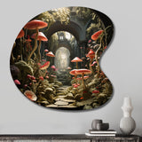 Mushroom The Secret Garden - Asymmetric Metal Wall Art