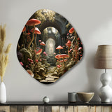 Mushroom The Secret Garden - Asymmetric Metal Wall Art