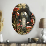 Mushroom The Secret Garden - Asymmetric Metal Wall Art