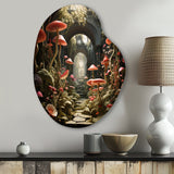 Mushroom The Secret Garden - Asymmetric Metal Wall Art