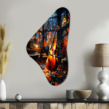 Music Jazz Fusion Vibrant - Asymmetric Metal Wall Art