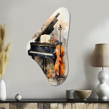 Music Melancholy Melodies Subdued - Asymmetric Metal Wall Art