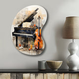 Music Melancholy Melodies Subdued - Asymmetric Metal Wall Art