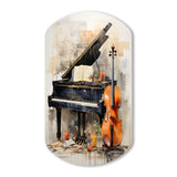 Music Melancholy Melodies Subdued - Asymmetric Metal Wall Art