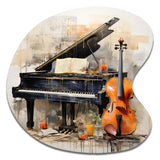 Music Melancholy Melodies Subdued - Asymmetric Metal Wall Art