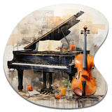 Music Melancholy Melodies Subdued - Asymmetric Metal Wall Art