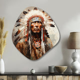 Native American Pastel Portrait - Asymmetric Metal Wall Art