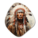 Native American Pastel Portrait - Asymmetric Metal Wall Art