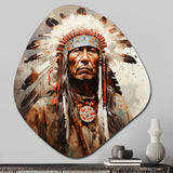 Native American Pastel Portrait - Asymmetric Metal Wall Art