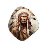 Native American Pastel Portrait - Asymmetric Metal Wall Art