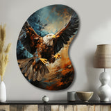 Brown Teal Native American Eagle Spirit - Asymmetric Metal Wall Art