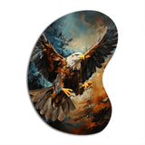 Brown Teal Native American Eagle Spirit - Asymmetric Metal Wall Art