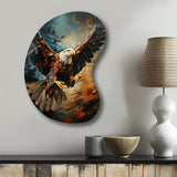 Brown Teal Native American Eagle Spirit - Asymmetric Metal Wall Art