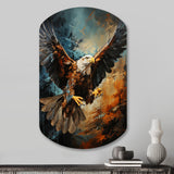 Brown Teal Native American Eagle Spirit - Asymmetric Metal Wall Art