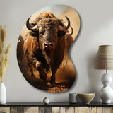 Native Art Buffalo Thunder - Asymmetric Metal Wall Art