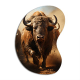 Native Art Buffalo Thunder - Asymmetric Metal Wall Art