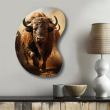 Native Art Buffalo Thunder - Asymmetric Metal Wall Art