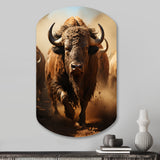 Native Art Buffalo Thunder - Asymmetric Metal Wall Art