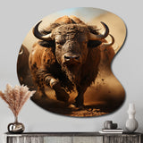 Native Art Buffalo Thunder - Asymmetric Metal Wall Art