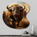 Native Art Buffalo Thunder - Asymmetric Metal Wall Art