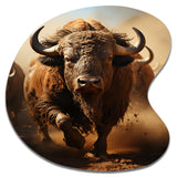 Native Art Buffalo Thunder - Asymmetric Metal Wall Art